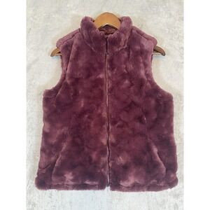 Nicole Miller Vest Womens Small Reversible‎ Faux Fur Quilted Puffer Jacket